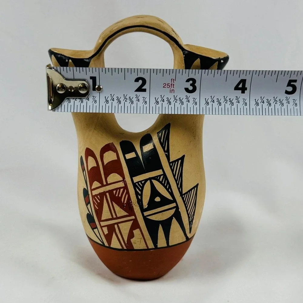 Pueblo Pottery Wedding Vase Native American Acoma Handmade Jemez Southwest BOHO